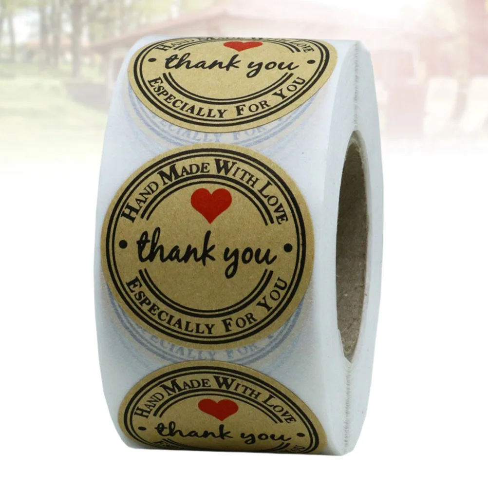 

Sealing Sticker Thank You Kraft Label H made Cookies Shop Party Favors Eco Adhesive Stickers Bags Boxes