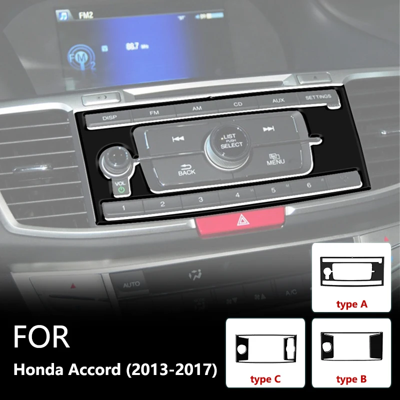 

For Honda Accord 2013-2017 Center Navigation Panel Brand New ABS Gloss Black Safeguard Sticker Car Interior Accessories