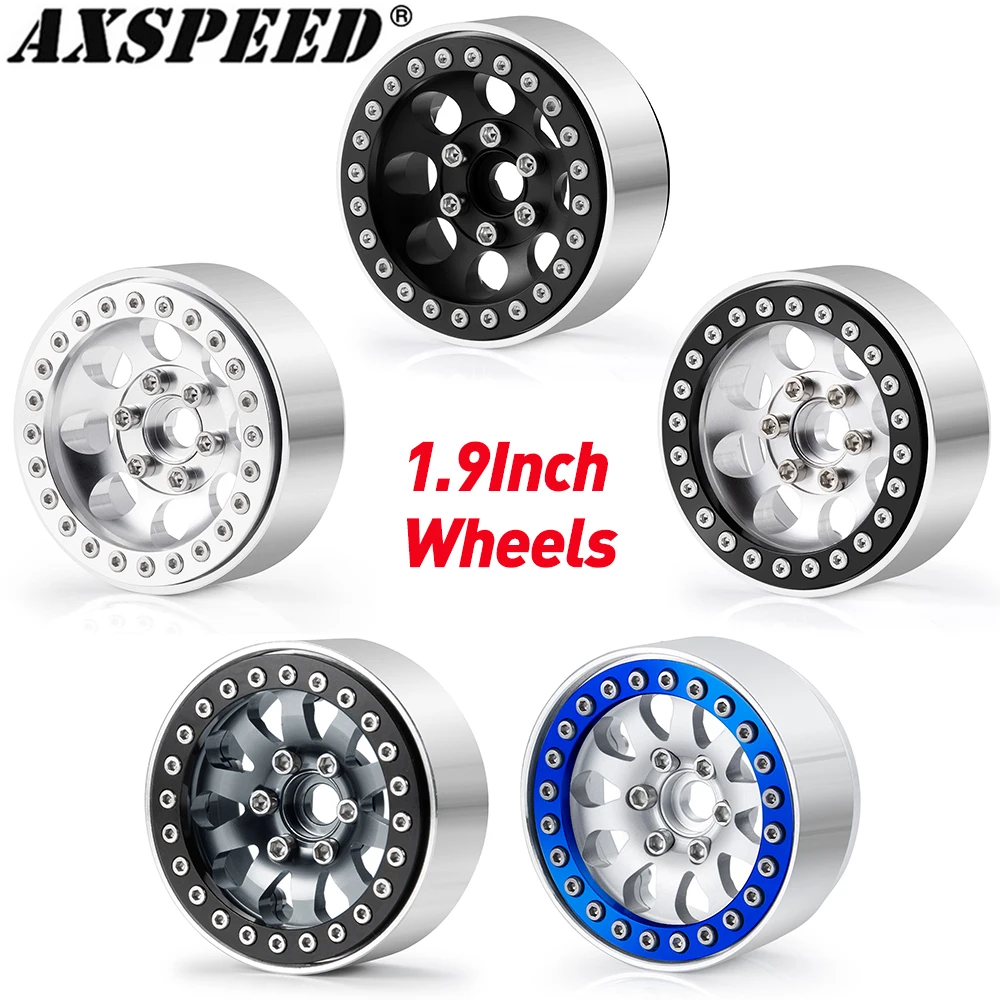 

AXSPEED 4 шт. алюминиевая ступица обода колеса 1,9 дюйма для 1/10 RC гусеничного автомобиля Axial SCX10 Wraith TRX4 TRX6 CC01 F350 D90 90034 Запчасти