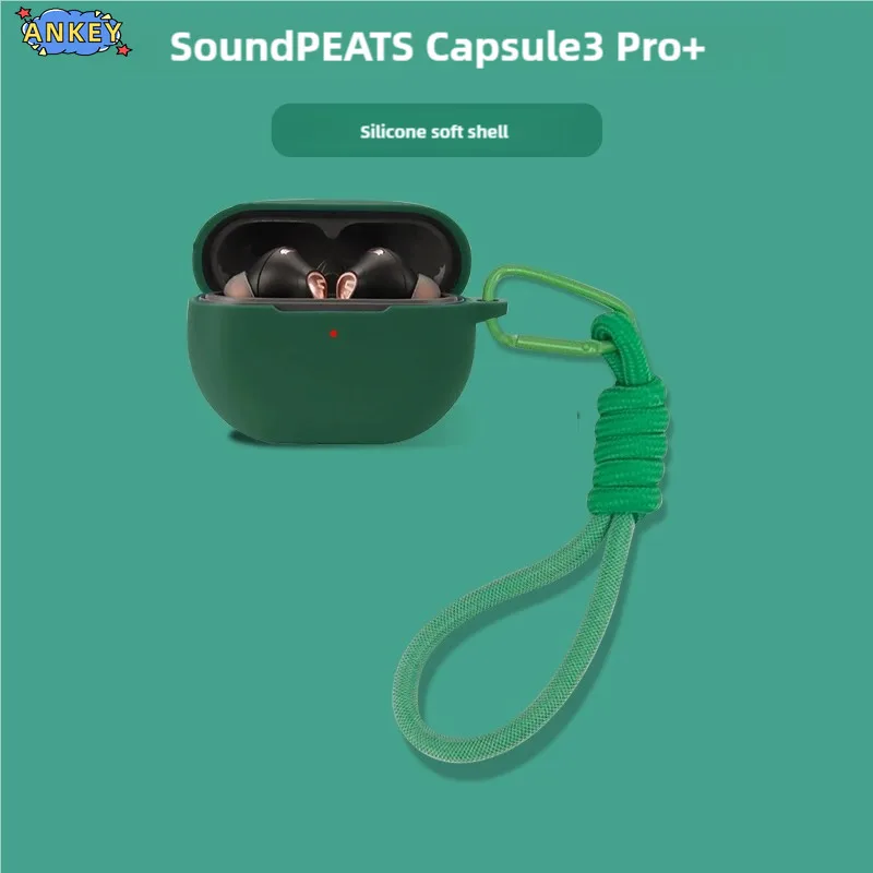 Für SoundPEATS Capsule3 Pro + Fall Schutzhülle Nylon Lanyard Soft Cover Kopfhörer Schalen Hülse Hand Seil Strap Zubehör