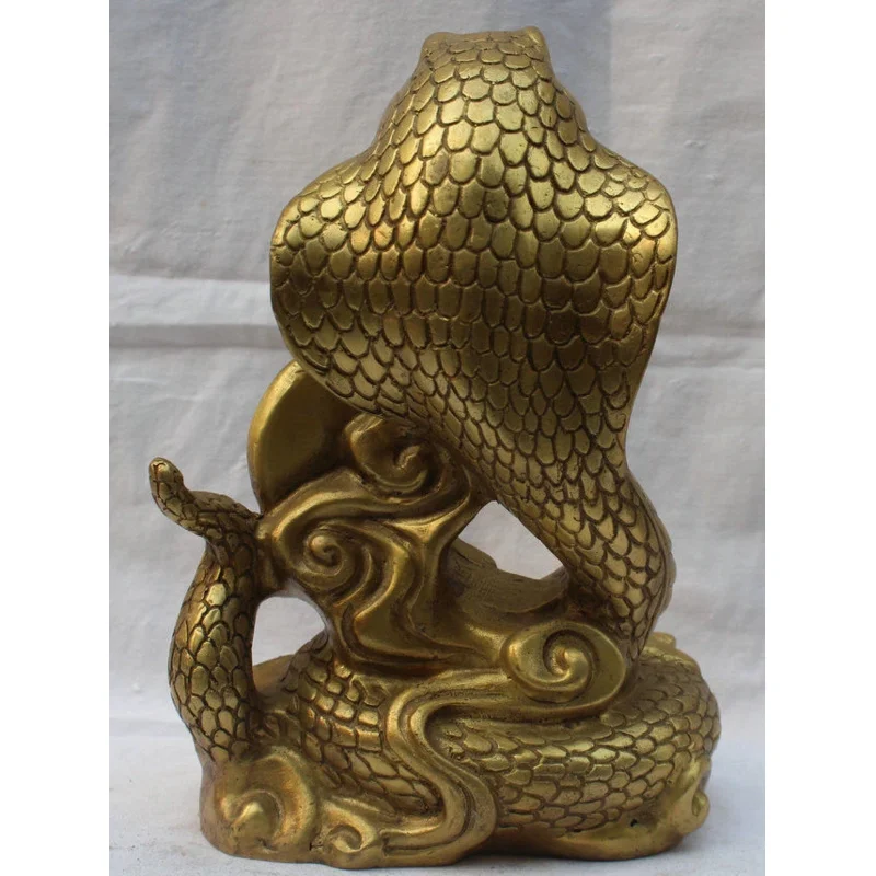 Chinese Feng shui Fu Brass Statue, Wealth, Year of the Zodiac, Snakeye, house decoration, Metal Crafts image 6