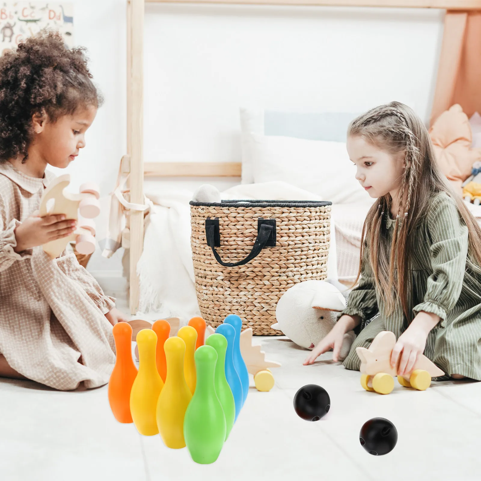 

1Set Kids Indoor Bowling Kit Appropriate Size for Children Safe Fun Parent-Child Interactive Ball Development