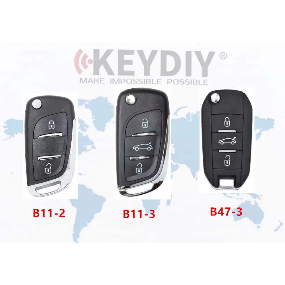 5PCS/LOT kd universal key car remote key 315 433mhz B11-2 B11-3 B47-3 for PEUGEOT key for profession locksmith