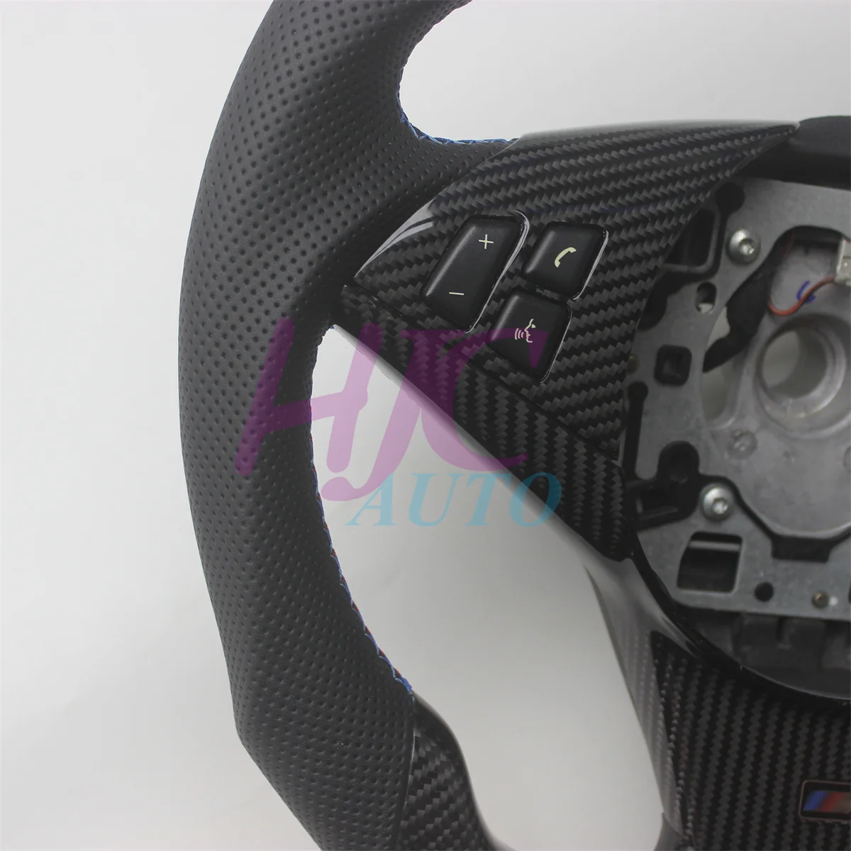 Replacement For BMW E60 E61 M5 E63 E64 M6 Leather Real Carbon Fiber Steering Wheel 2003-2010