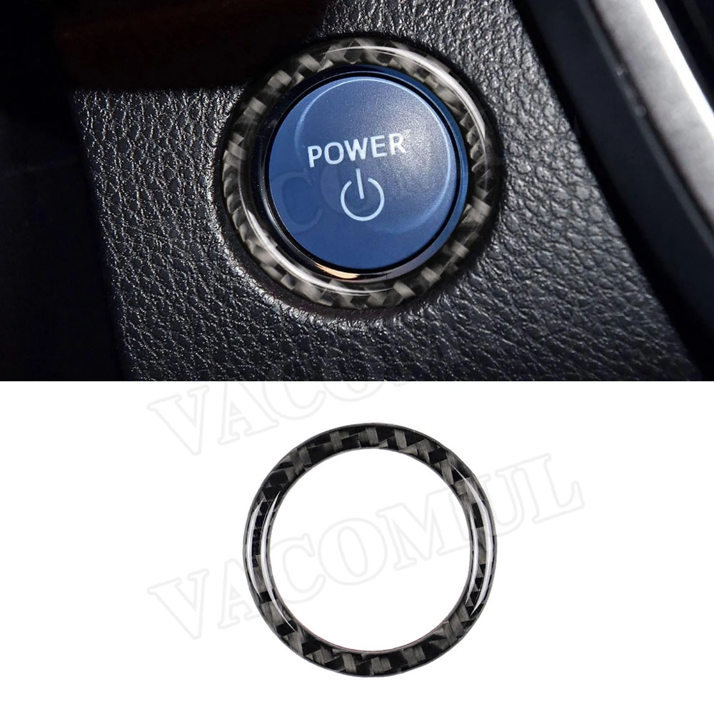 

Carbon Fiber Interior Trims Car Engine Start Stop Button Ring Trim Frame For Toyota Camry 2018 2019