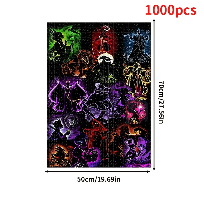 1000pcs Puzzle, DIY Gift for Adults and Family, Villain Maleficent, Cruella, Ursula, The Nightmare Before Christmas, Holiday G