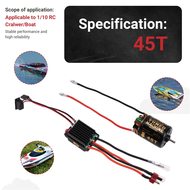 

T31C-540 Brushed Motor ESC Speed Control Combination Set Climb Drift Racing For 1/10 RC Cralwer/Boat