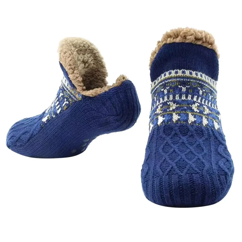 Indoor Winter Slippers Socks Warm Men Women Socks Home Bedroom Sleeping Socks Plus Fleece Carpet Sock Non-slip Knitted Yoga Sock