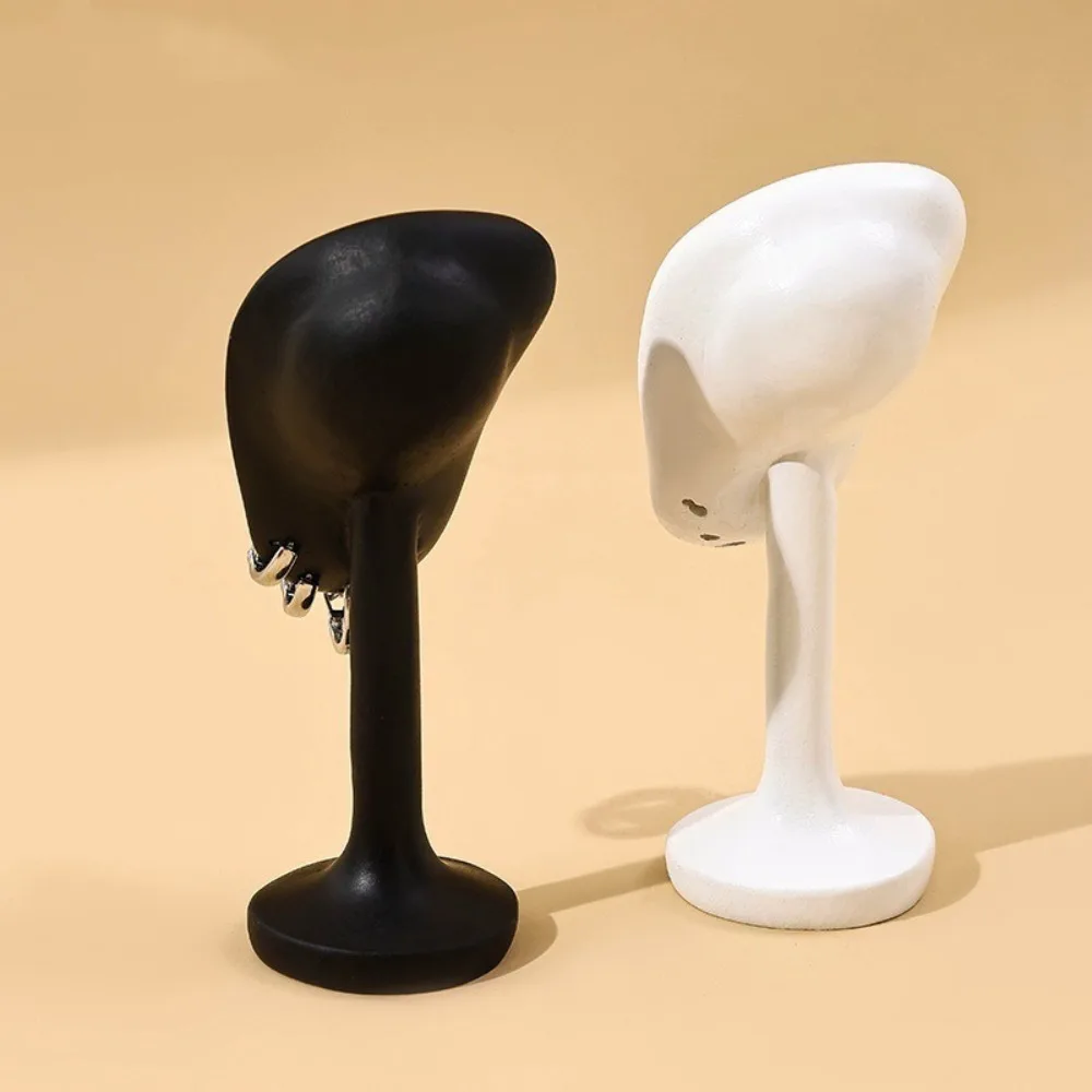 الراتنج القرط عرض موقف الأذن على شكل الأذن ترصيع الأذن الصغيرة حامل مُنظِم رف أسود أبيض المحمولة القرط تخزين الرف