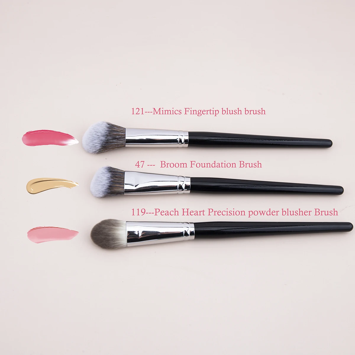 Pennello per fard in crema Pennello per fard in polvere punteggiata Mimica Applicazione sulla punta delle dita Strumenti per trucco professionale Pennelli Capelli sintetici