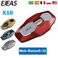 EJEAS X10 Motorcycle Helmet Bluetooth Intercom Headset 2-10 Rider talking distance 1500M Audio multitasking Mesh+Bluetooth+5G