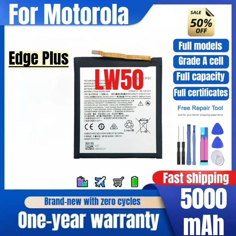 LW50 for Motorola Edge Plus Phone Battery 0 Cycle High Quality High Capacity Battery Replacement Bateria Grade A Cell with Tools