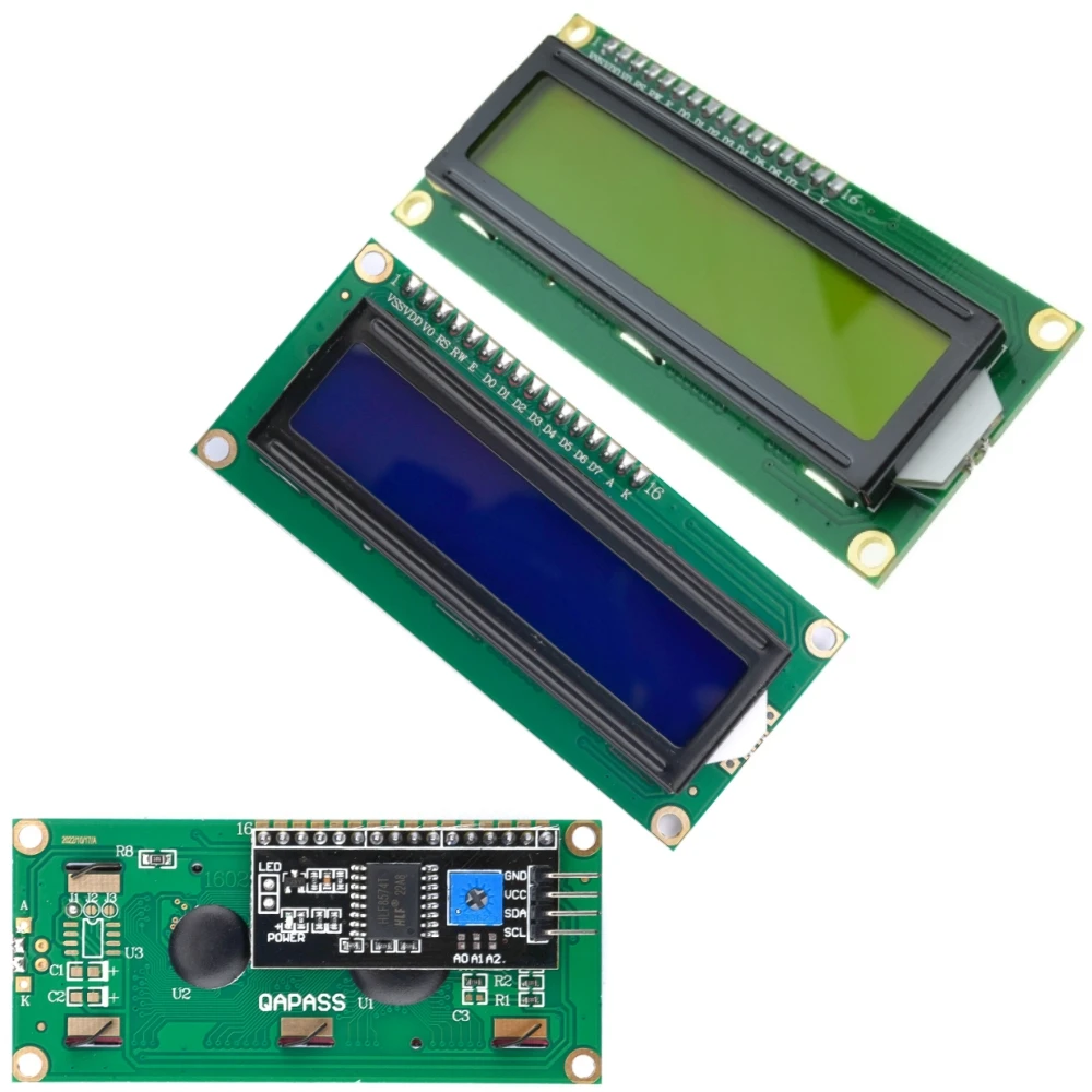 شاشة LCD1602 مع لوحة وحدة عرض LCD بإضاءة خلفية 2x16 حرف 1602 5 فولت لروبوت Ar-duino Duemilanove 1602A UNO R3 MEG