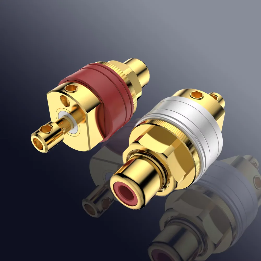 

High Quality Viborg RC102/RC102G/RC102R Pure Copper Silver/Rhodium/Gold Plated Screw Locking RCA Female Socket Hifi