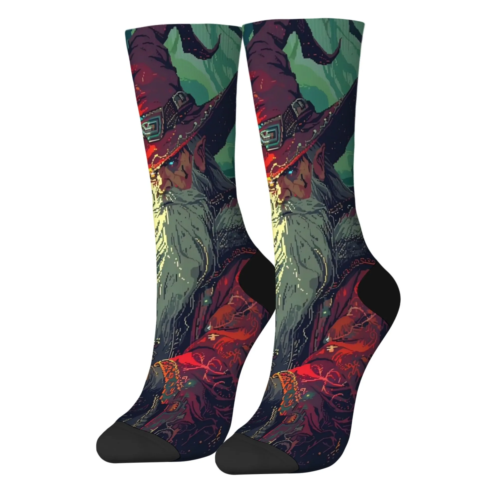 Harajuku Retro Fantasy Wizard Print Herrensocken Roman Street Hip Hop Crew Socken Bequeme atmungsaktive rutschfeste Socken Lustiges Geschenk
