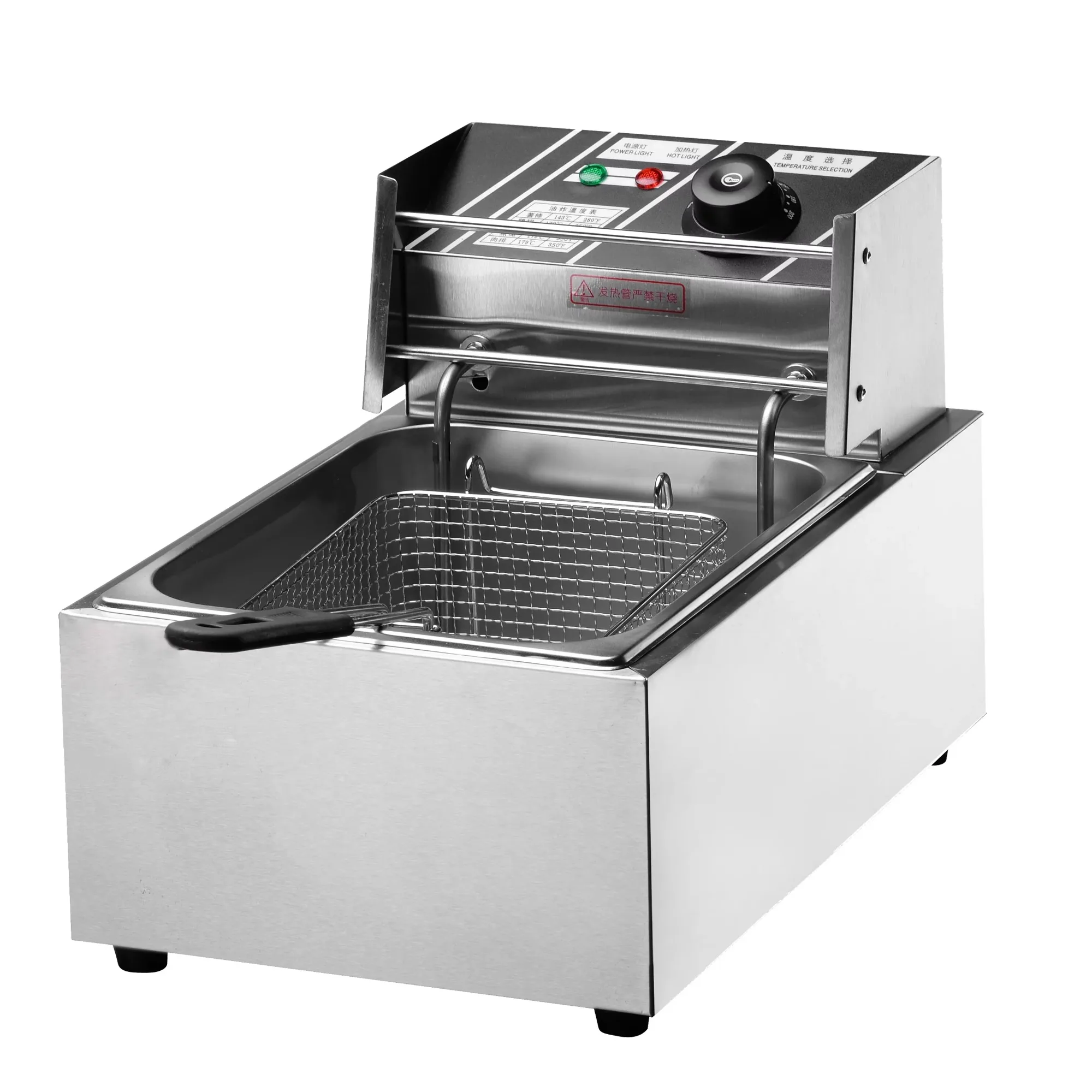Commercial Electric Multifunctional Fryer Adjustable Thermostat No Fumes Chicken French Fries Machine