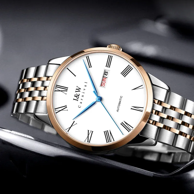 Часы наручные мужские механические с сапфировым стеклом и автоматическим механизмом