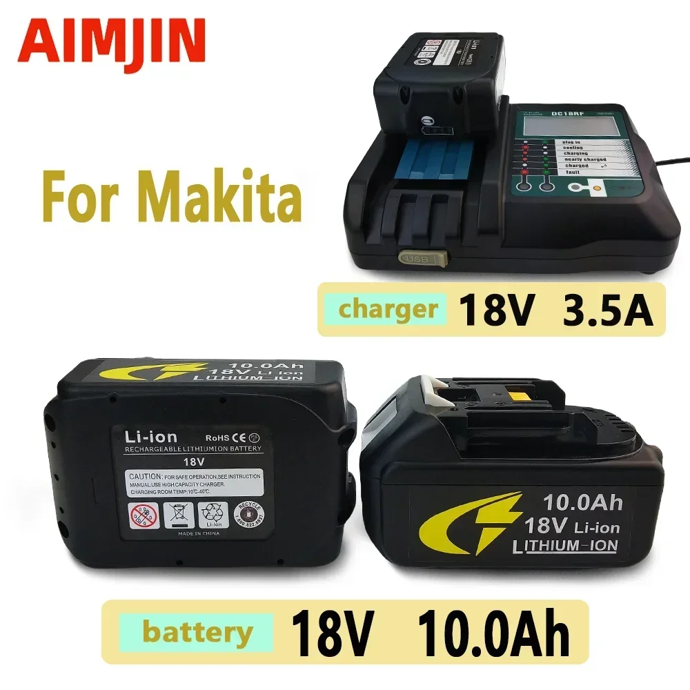 

Аккумулятор 18 В 10 Ач для Makita BL1830B BL1850B BL1850 BL1840 BL1860 BL1815, сменная литиевая батарея