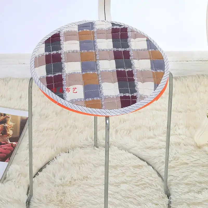 Simple Printed Pattern Circular Stool Pads Fashion Home Decoration Chair Cushion Restaurant Round Dining Chair Anti Slip Mats