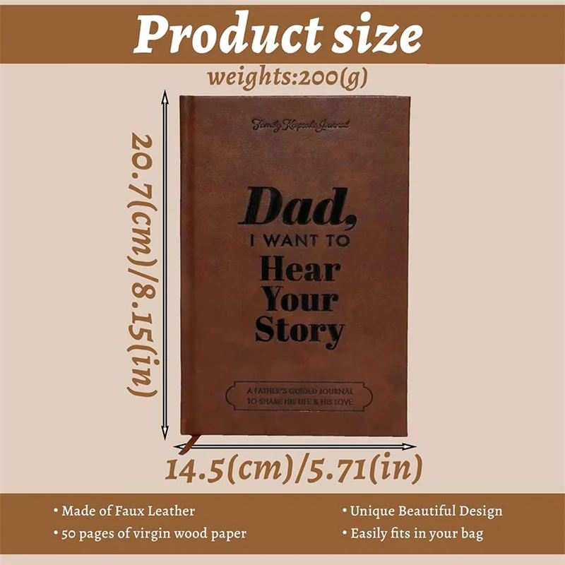 Dad I Want To Hear Your Story Journal Brown A Father\'s Guided Journal Multipurpose Journal Book Portable Notebook School Gift