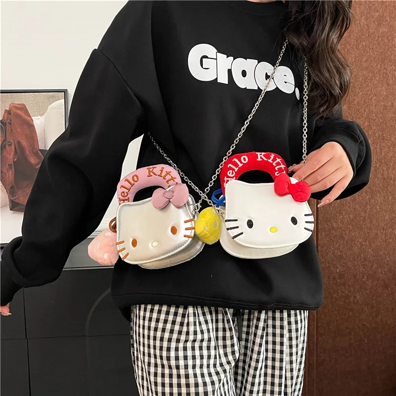 

New Hello Kitty Mini Crossbody Bag Cute Cartoon Shoulder Bag for Girls Fashionable and Stylish