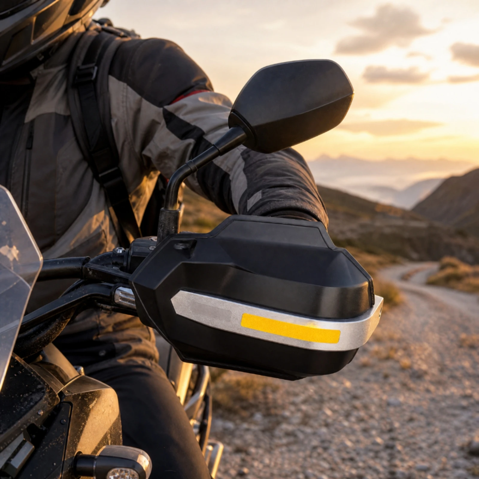 Adjustable-Angle Motorcycle Hand Guards Rugged Handlebar Protectors for off-Road Riders, Commuting, Changing Weather