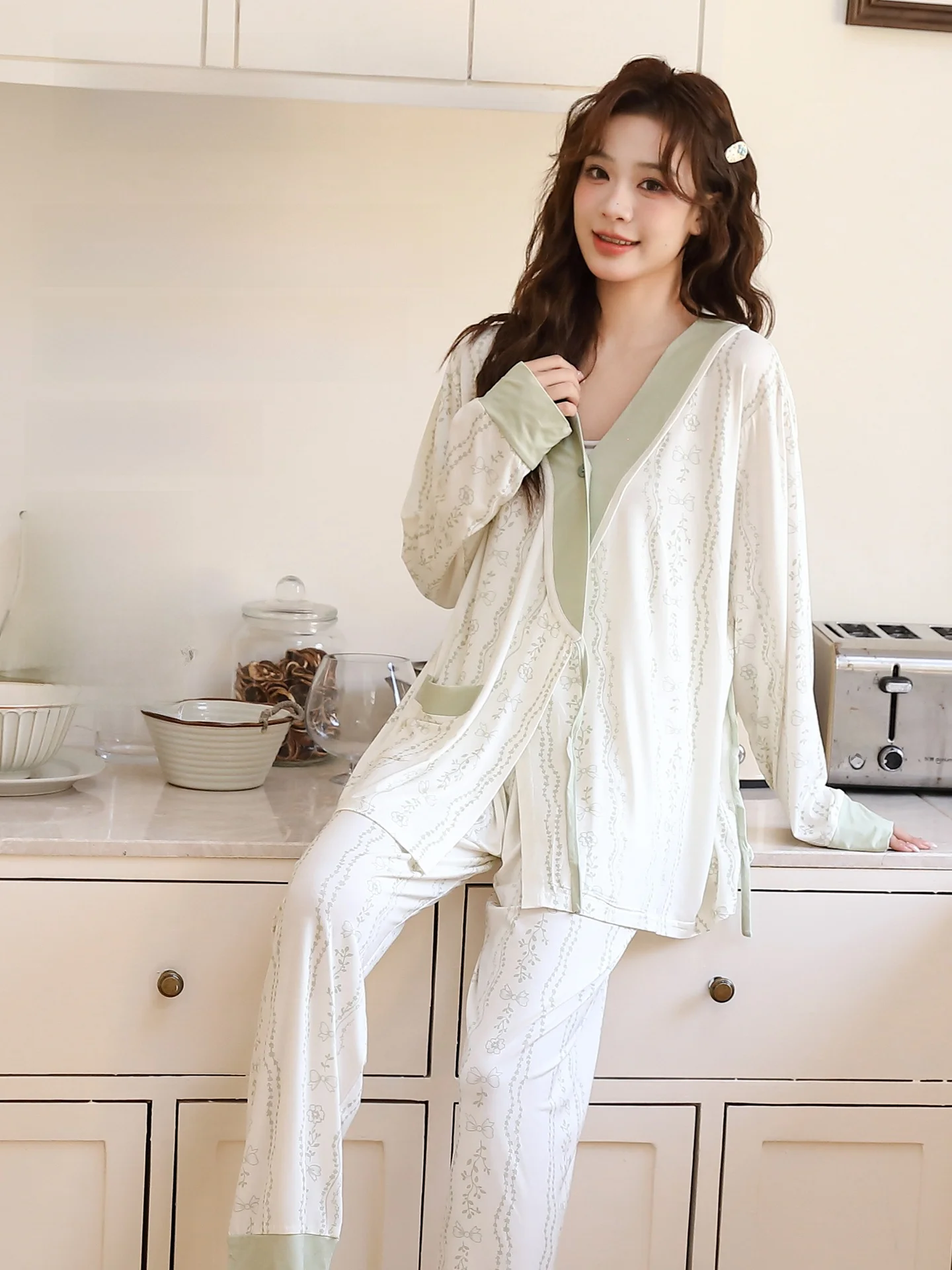 ropa-de-dormir-ligera-de-verano-para-maternidad-ropa-de-casa-con-diseno-de-pintura-a-la-tempera-kimono-de-lactancia-para-mujeres-posparto-suave-con-cuello-en-v-largo