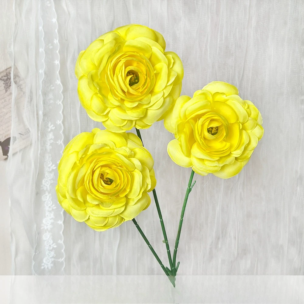 10 Stück Künstliche Blumen Seiden-Lotus Schlafzimmer-Deko Lila Kunstblumen 3-Zweig-Lotus Tischdekoration – Detail 13