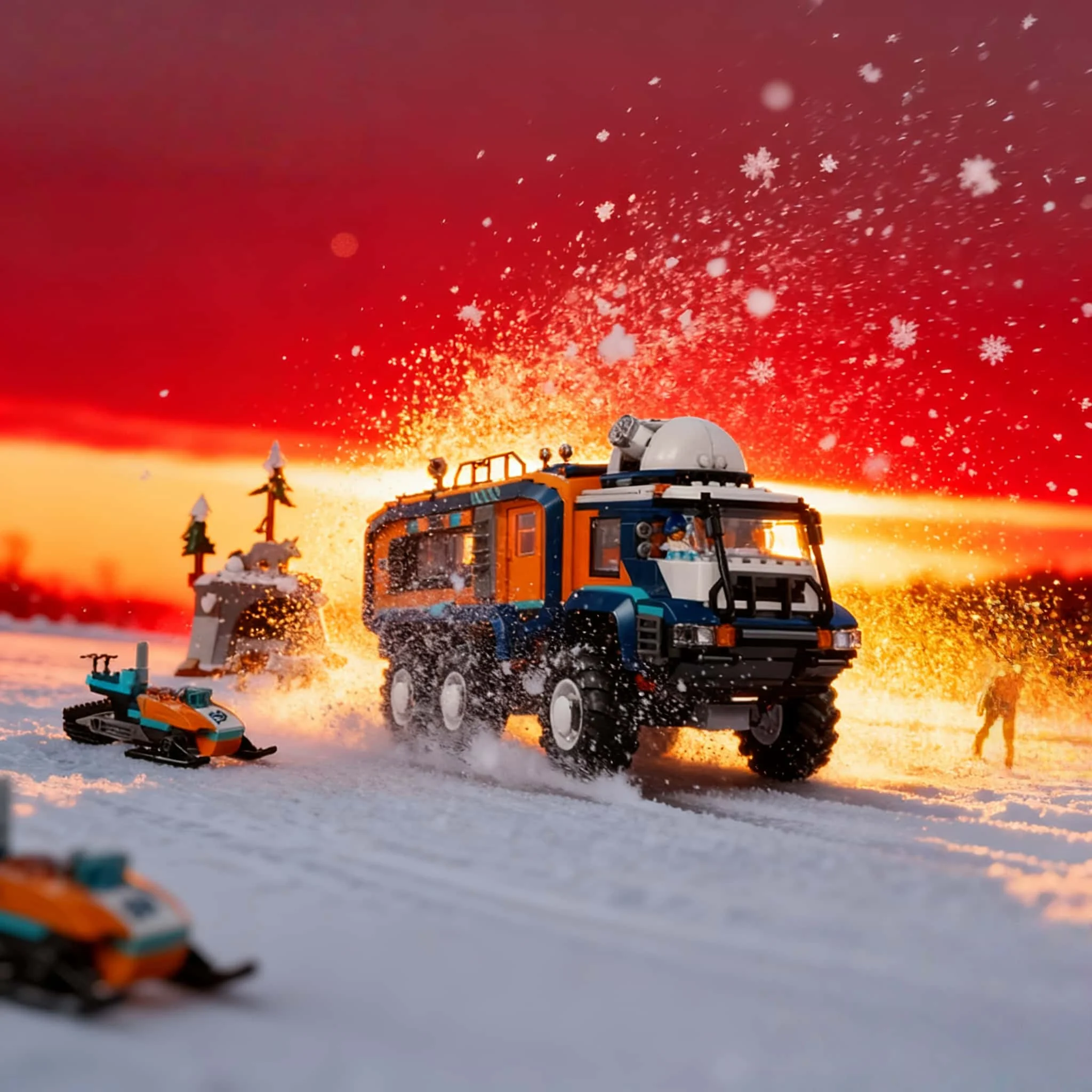 

Interesting home decoration 2026 new creative MOC blue polar adventure building module modular building blocks adult holiday Chr