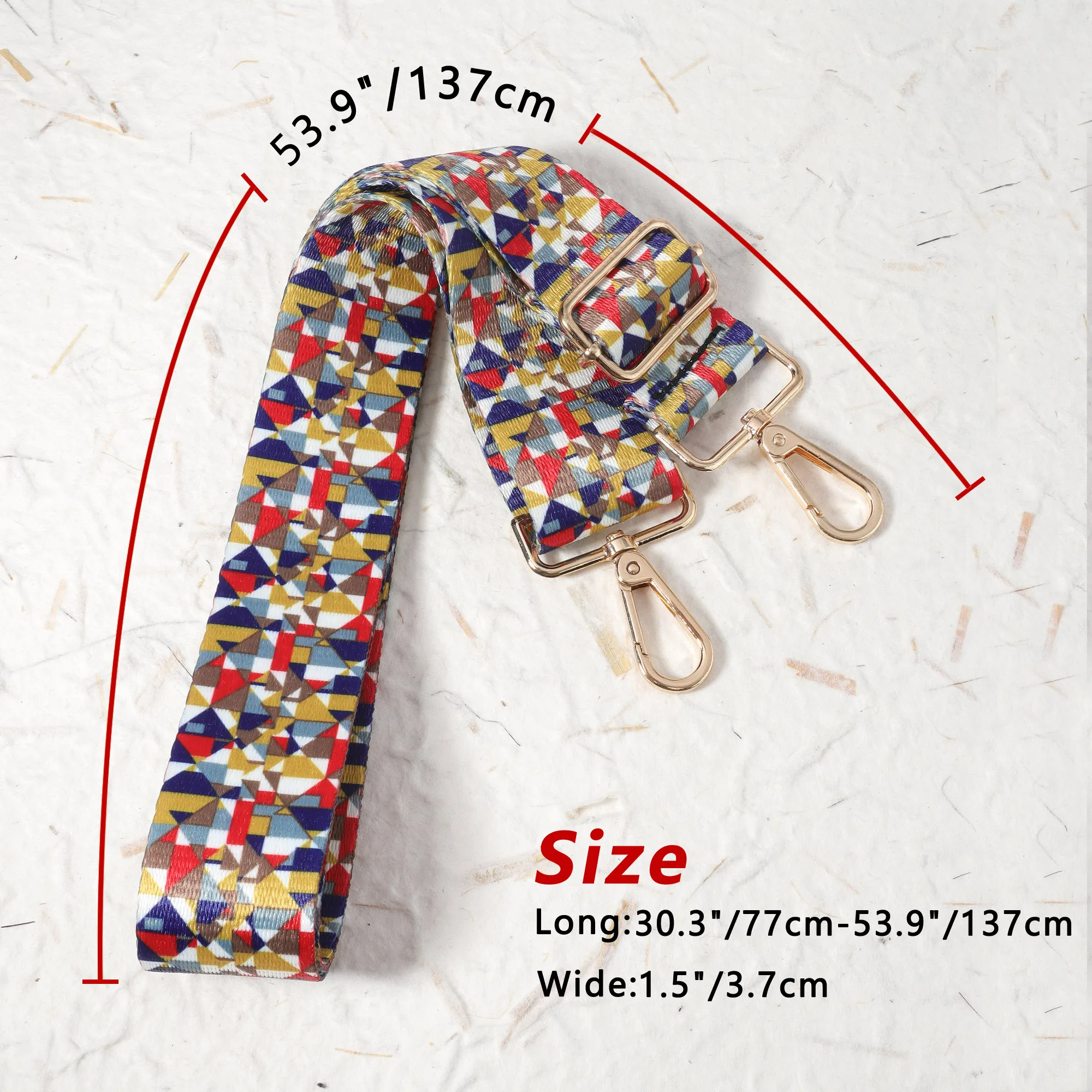 Fashionable trend patchwork pattern strap, replaceable adjustable bag strap, multifunctional travel accessories