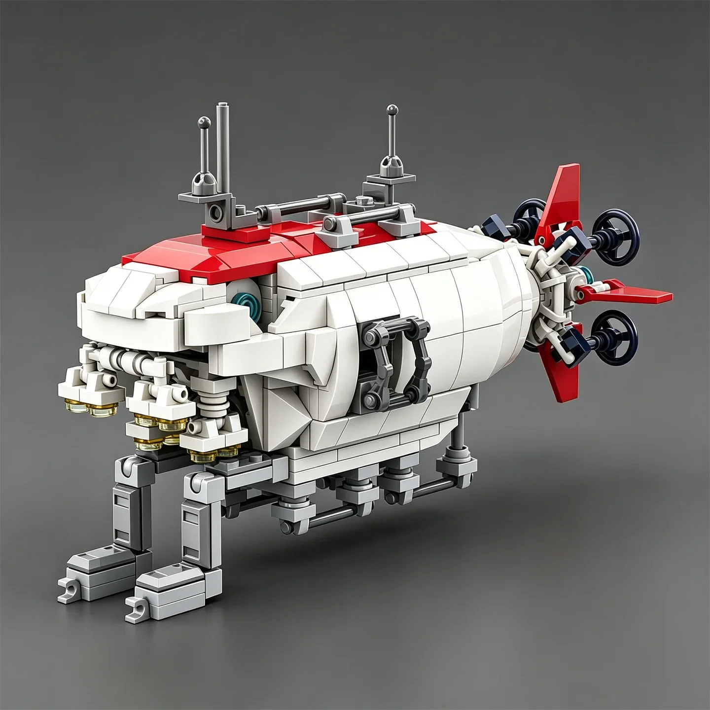 Research Vessel Display Toy New City Series Deep-Sea Exploration Deep-Diving Submarine Building Blocks Submarine Model