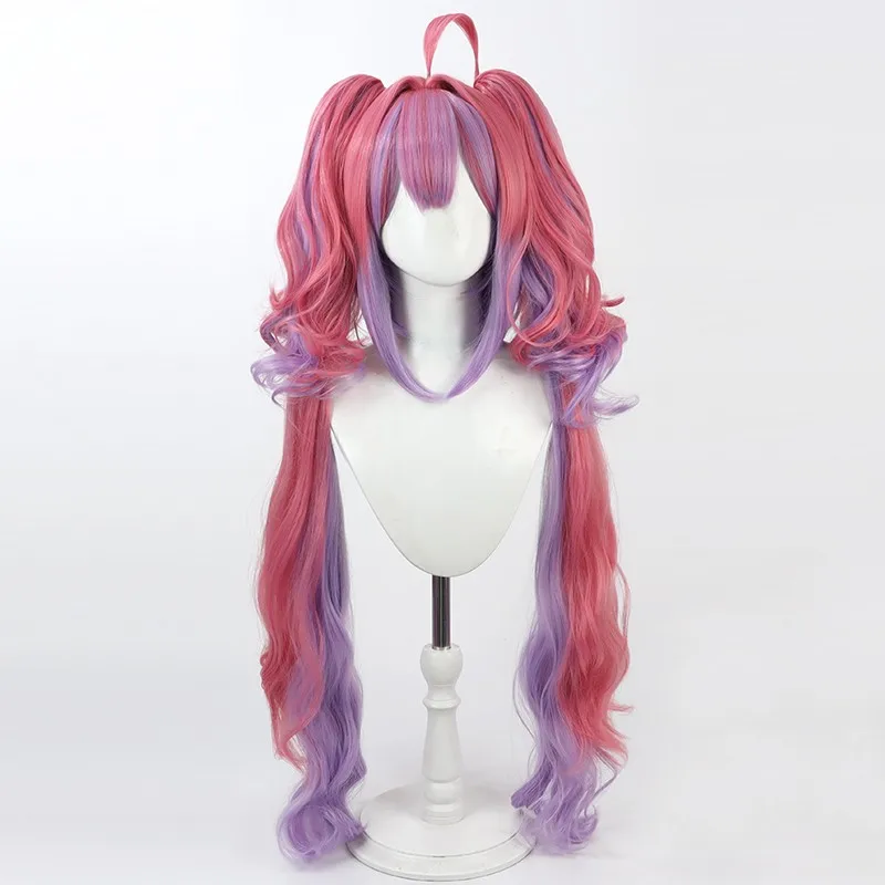 Peluca de Cosplay Virtual Kikirara Vivi, peluca de Cosplay Kikirara, pelo de cola de caballo doble, traje Vivi, pelo largo de cola de caballo, Comicon de Halloween