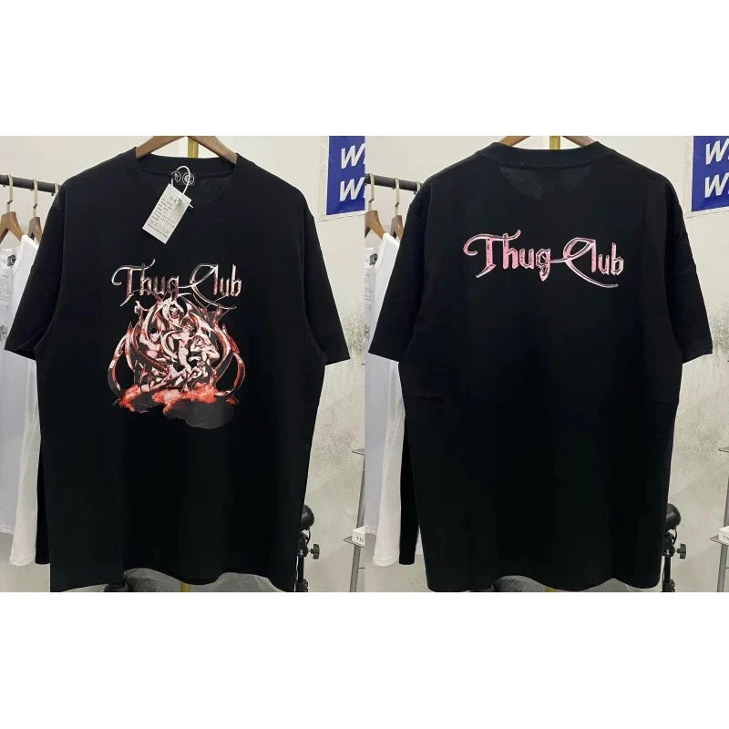 Thug Club Short Sleeve American High Street Trend New Original Label Pattern Print Top Tee Men Women THUG CLUB T-shirt