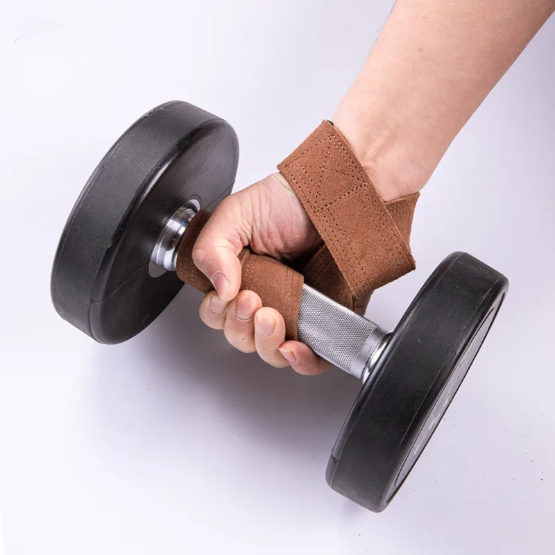 Handgelenkschlaufen aus Leder zum Gewichtheben, Klimmzüge, Fitness, Bodybuilding, Training, Fitnessstudio, Hebegurte mit rutschfestem Rindsledergriff – Detail 5