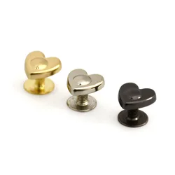 10pcs Heart Shape Metal Screw Back Rivets for DIY Leather Studs Nail Garment Leather Craft Belt Wallet Bag Decoration Hardware