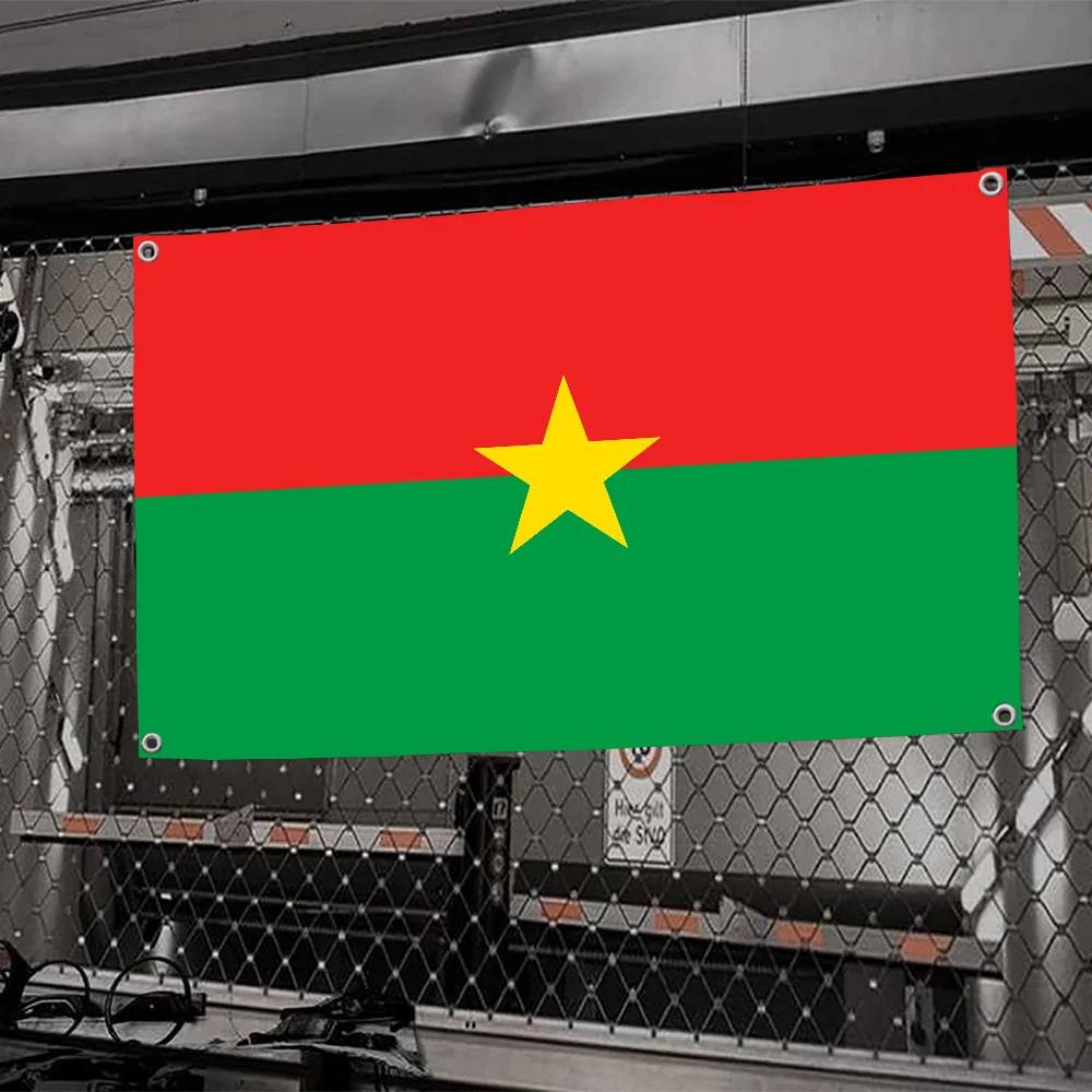 1 Stück Burkina Faso-Flagge, Flaggen und Banner, Vierloch-Flagge, Polyester, Outdoor-Dekoration, Raumästhetik