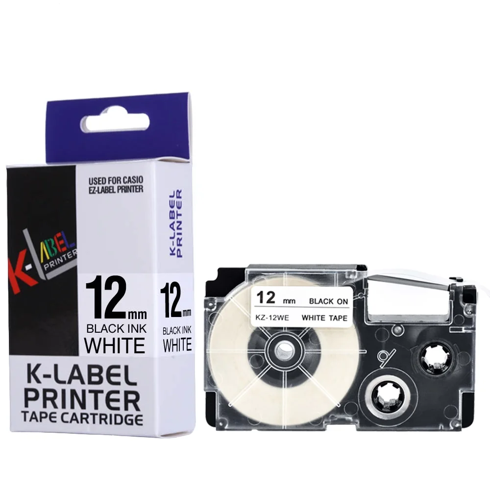 18mm XR-18WE Label For CASIO XR-18X XR-18YW XR-18RD XR-18BU XR-18GD Label Cartridges For CASIO KL-130 KL-120 KL-430 Label Maker