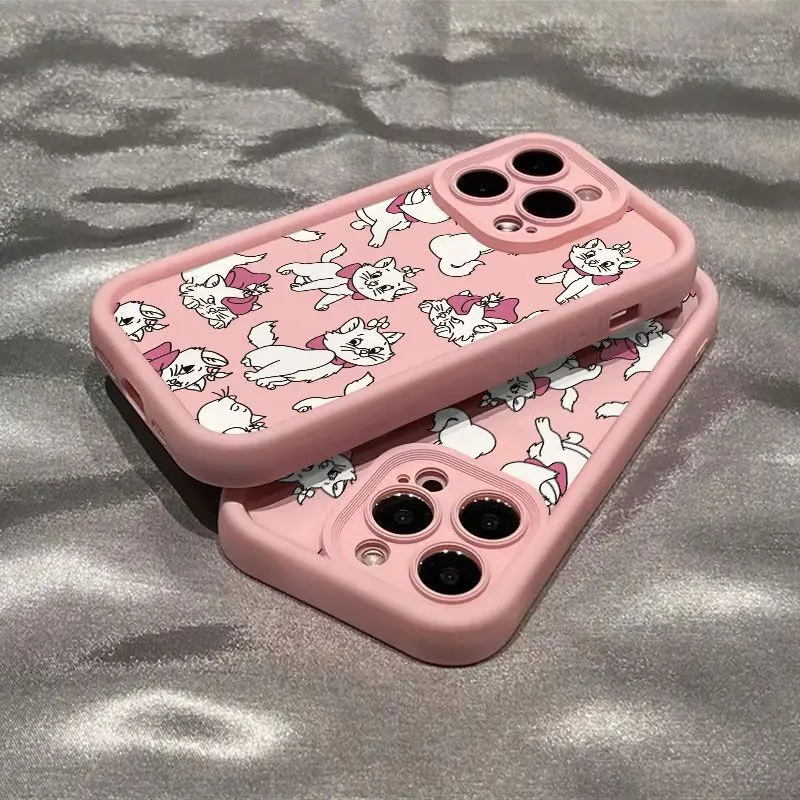 Disney Full Screen Lovely Mary Cat Girl Etui na telefon do iPhone 15 14 13 12 11 PRO MAX XS XR 8 PLUS Przezroczyste etui na iPhone 14 z