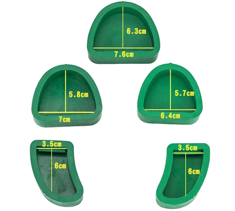 

5pcs/set Dental Silicone Plaster Model Green Rubber Base Dental Lab Tools Gypsum Carving