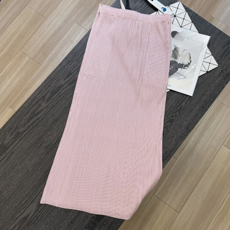  Pleated Simple Skirt Plisse Women Solid Color Versatile High-end Feel Long Fashion Pleats Jupe 2026 Summer New Fold Skirt