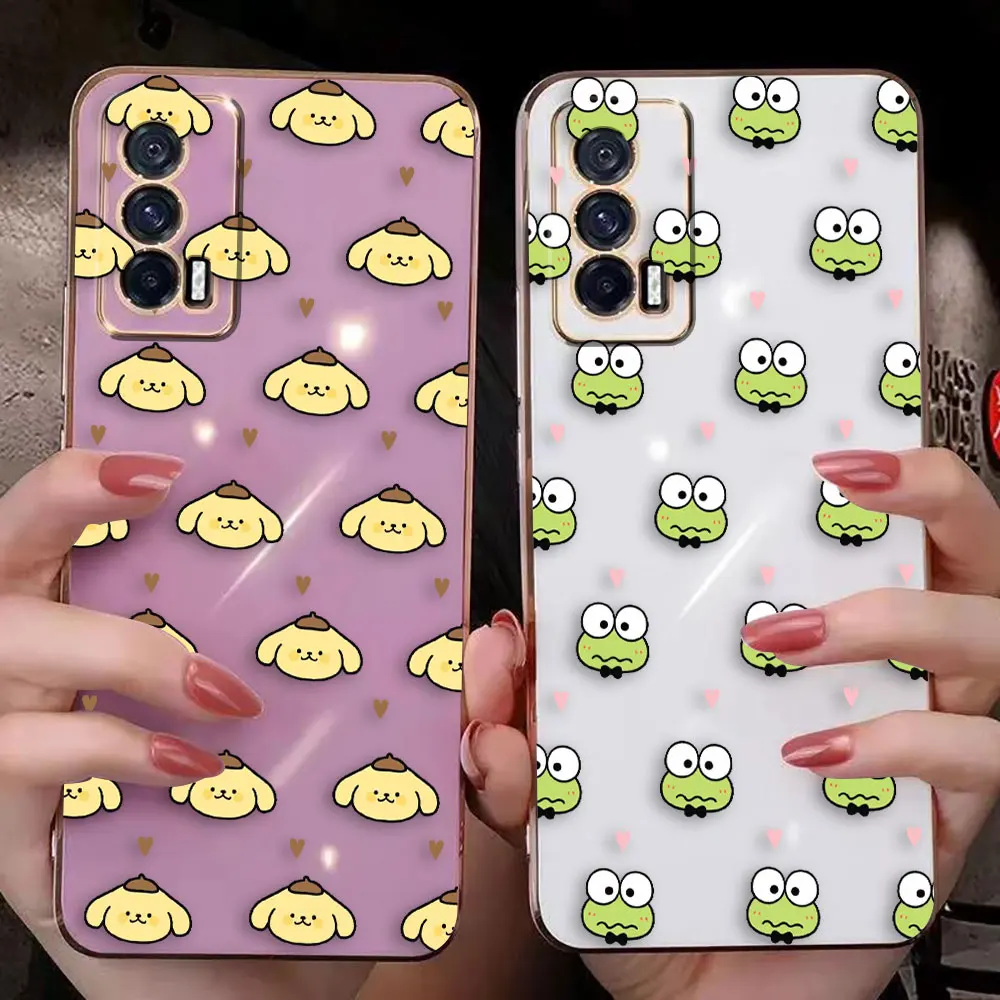 Cover Smooth E-TPU Phone Case OPPO A15 A16 A17 A78 A58 A53 A54 A57 A72 A73 A74 A91 4G 5G Case P-Pompompurin Kero kero K-Keroppi