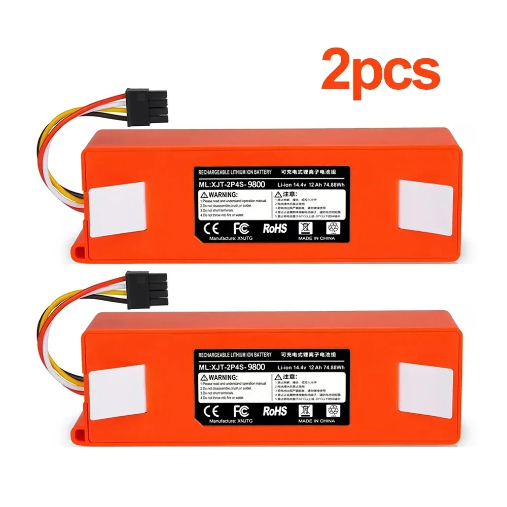 Genuine 14.8V 12800mAh Robotic Vacuum Cleaner Replacement Battery For Xiaomi 1S 2S Roborock S55 S60 S65 S50 S5 MAX S6 Parts