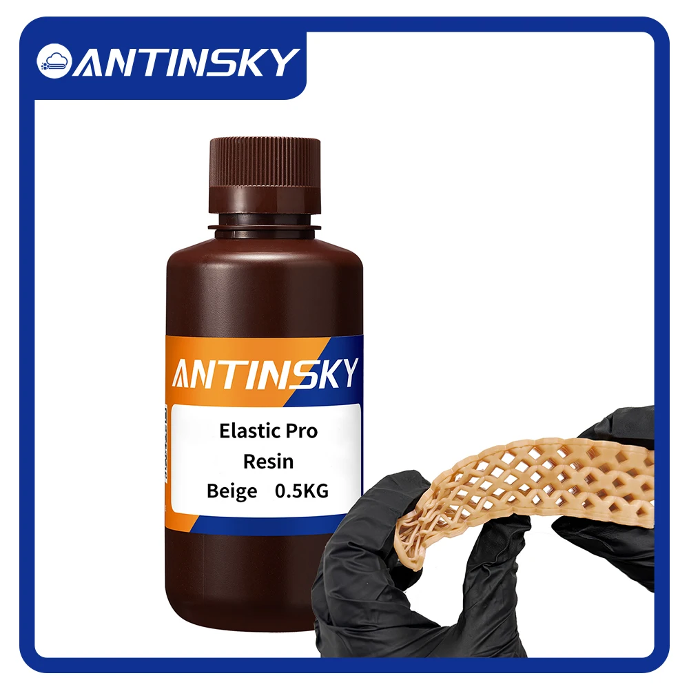 Antinsky Elastic Pro 3D Printer Resin 405nm 0.5kg Use for Elegoo/Anycubic/Creality High flexibility and high resilience