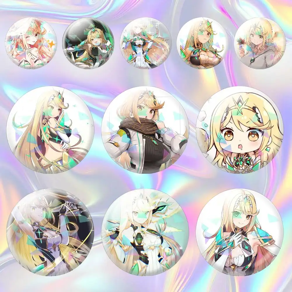 Xenoblade Chronicles 2 Mythra Lindo Broche de 75mm 58mm 44mm 25mm para Mochila, Sombrero, Accesorios, Juguetes, Insignia