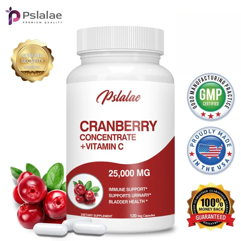 

Cranberry Extract Capsules - Supports Immune System and Prostate Health, Helps Maintain Heart Health, and Promotes Digestion