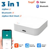 3-in-1 Tuya Smart Gateway Hub ZigBee Bluetooth Wireless Multi Mode Gateway Smart Home Devices Bridge Smart Life for Alex Google