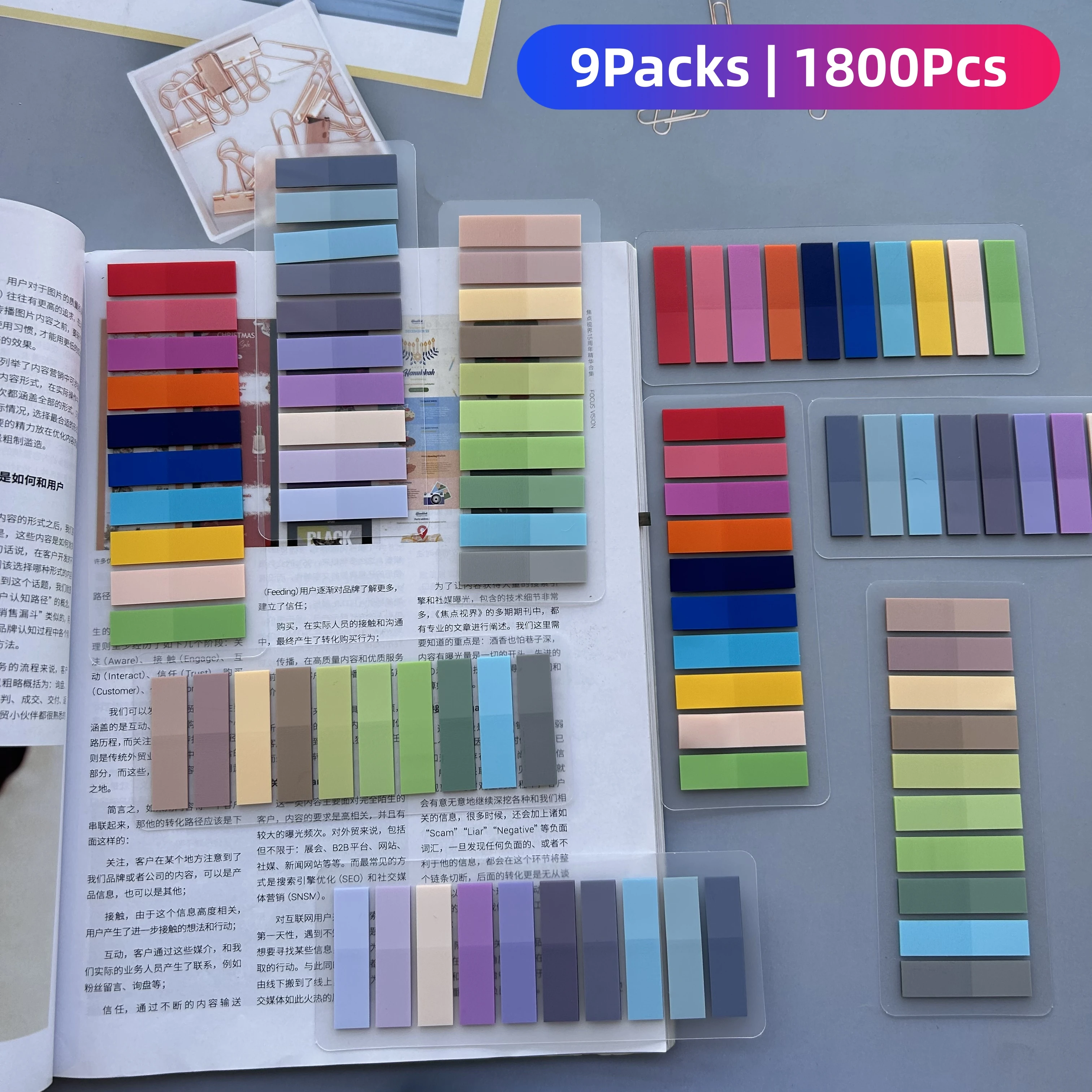 

Sticky Index Labels 1800 Sheets Stationery Color Sticky Writable Repositionable Index Tabs Flags for Pages Markers Reading Notes