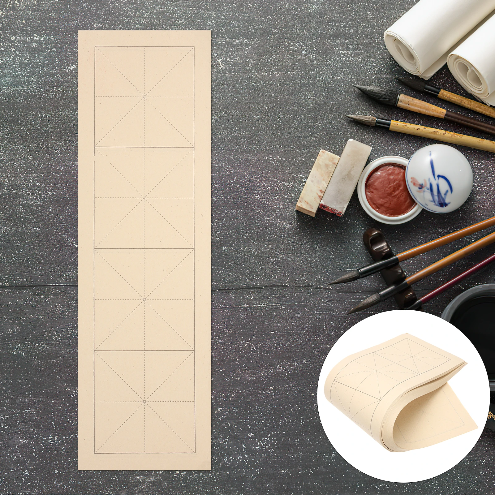 

200 Sheets Oil Grid Rice Paper Chinese Calligraphy Drawing Practice Book for s