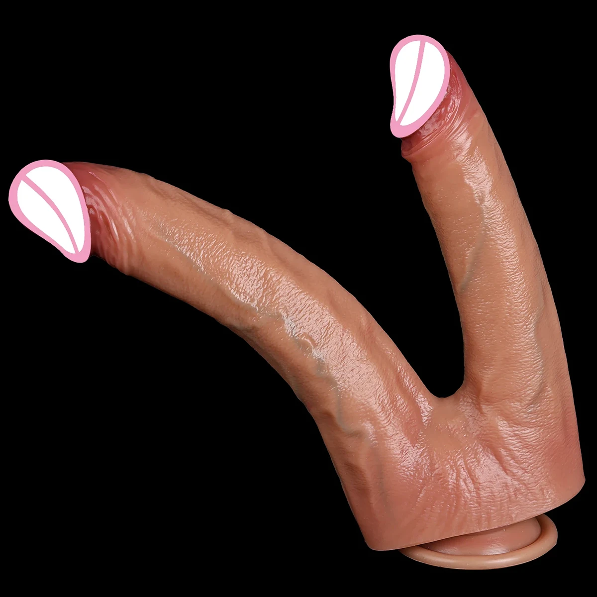 Realistic Double Dildo Silicone Double Headed Dildos with Strong Suction Cup Ideal Adult Penis Toy for Women Gay and Couples 18+
