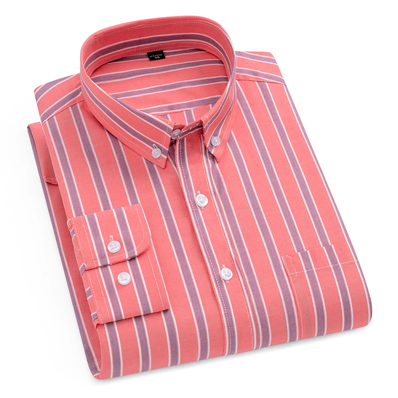 Men Cotton Green Plaid Long Sleeve Casual Shirt Easy Care Slim Fit Spring Autumn Man Fashion Clothing Young Boy Shirt Asia Size